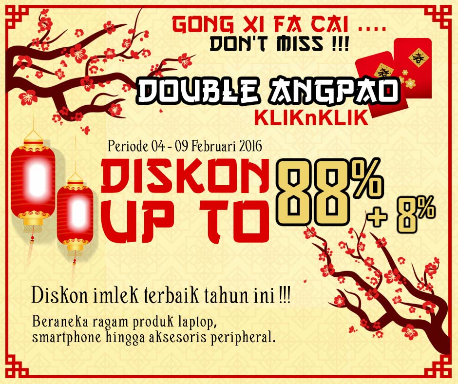 Double Angpao Klinklik, Menyambut Tahun Baru Imlek 2016